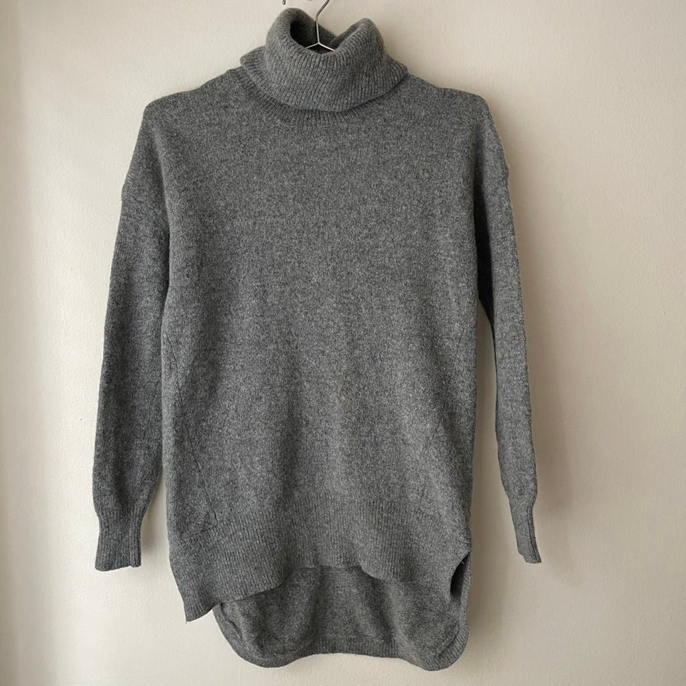 Madewell Lambswool Grey Turtleneck Sweater